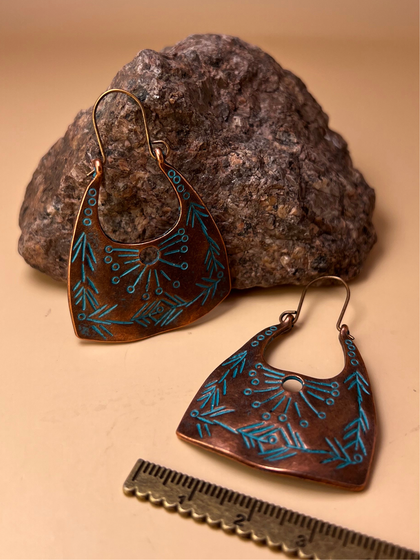 Echoes of the Earth – Patinated Copper Earrings
