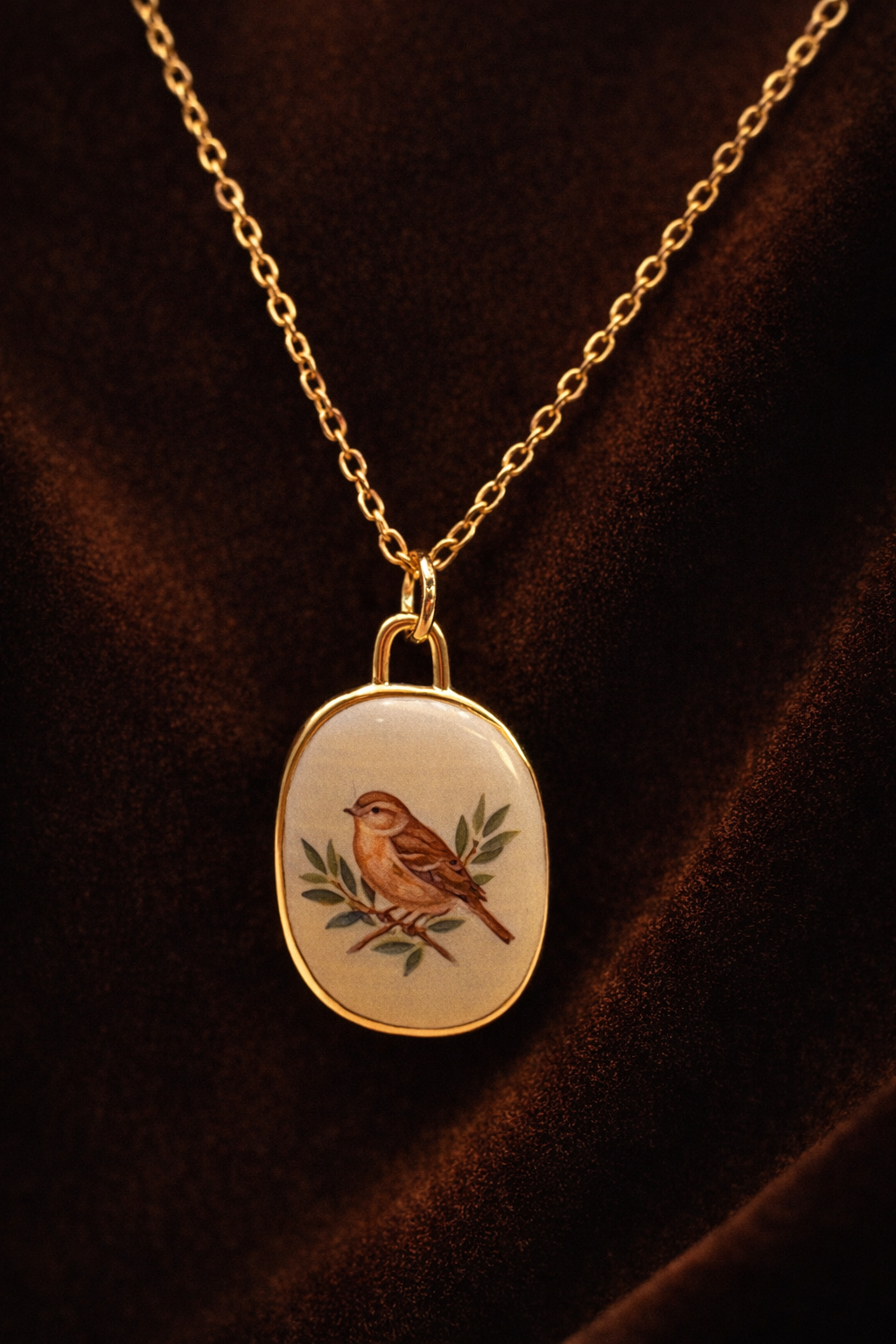 Freedom Song – Handpainted Bird Ceramic Necklace
