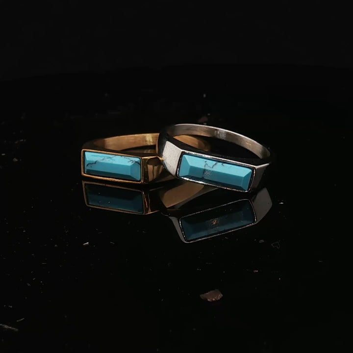 Turquoise Stainless Steel Ring · Men’s & Unisex