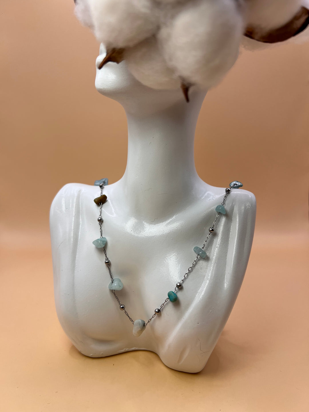 Rise with Grace, Aqua Blue Necklace by Maralkunst