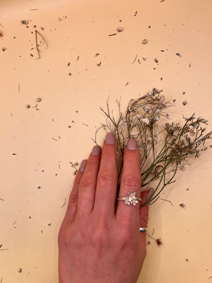 Fior di Luce — Handmade Floral Silver Ring “Some flowers never fade — they bloom forever in silver.”