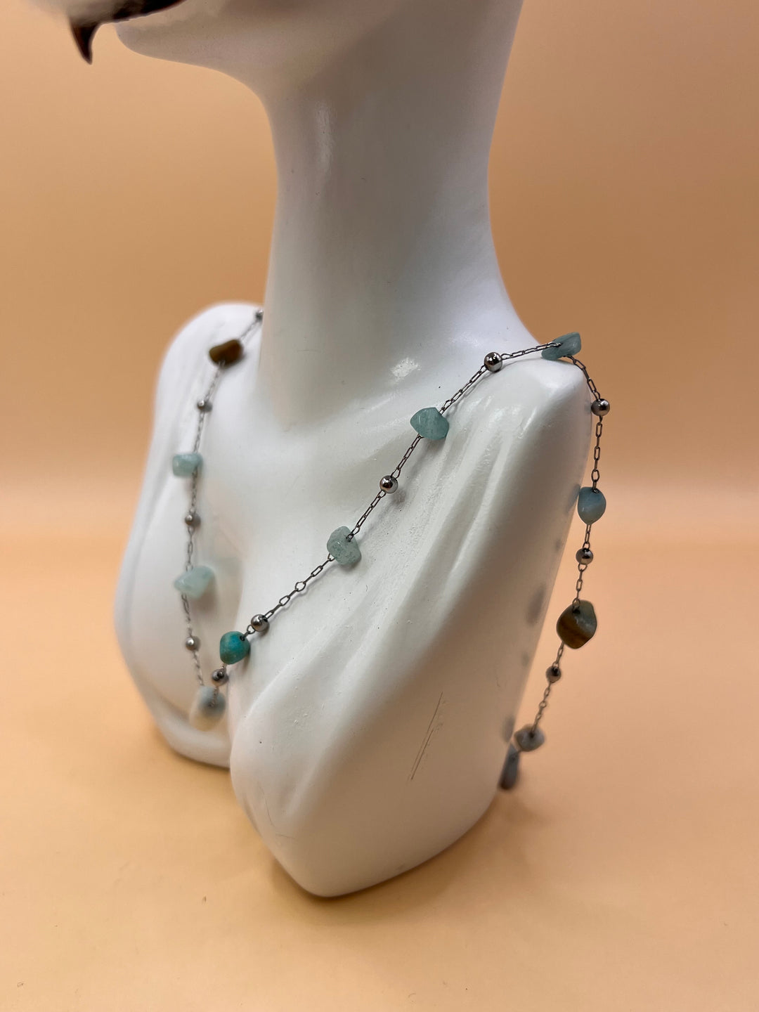 Rise with Grace, Aqua Blue Necklace by Maralkunst