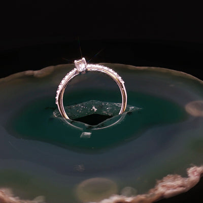 Emerald-Cut Crystal Ring – Silver Engagement & Wedding Band | Custom Gemstone & Gold Options