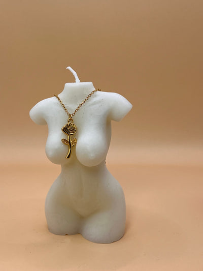 Feminine energy handmade sculpture candle black and white size 10x5 cm