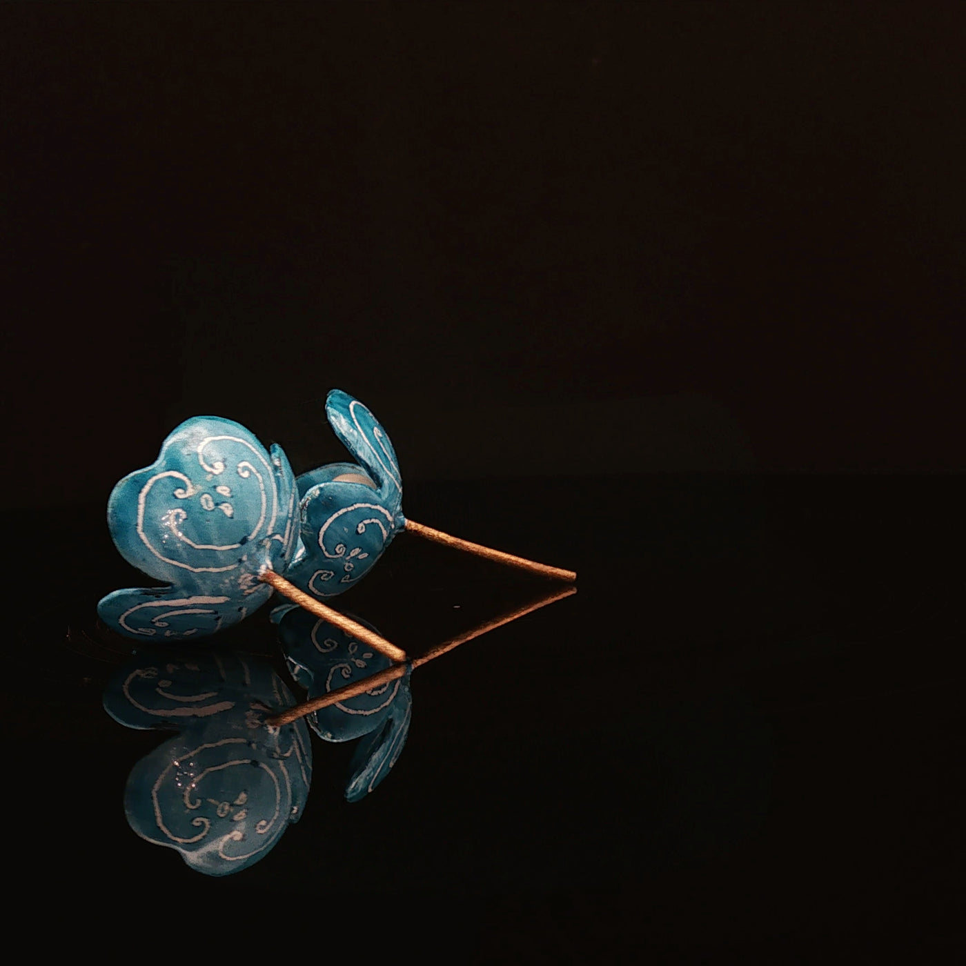 Whispers of Isfahan – Blue Minakari Pearl Studs