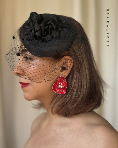 Red Muse– Papier-Mâché Earrings | Recycled Paper Wearable Art