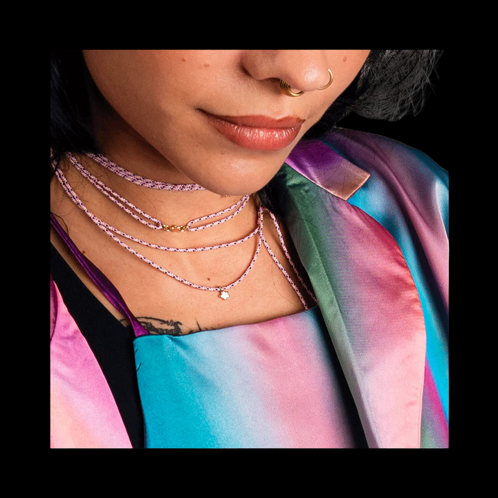 Celestial Whisper — Tiny Star Sapphire Silk Cord Necklace