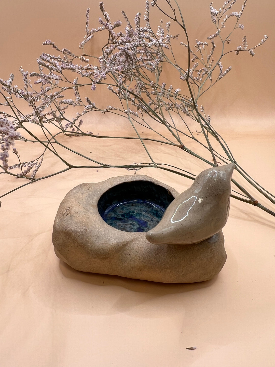 Bird love handcrafted ceramic candle Jewelry display display size 10x7x6 cm