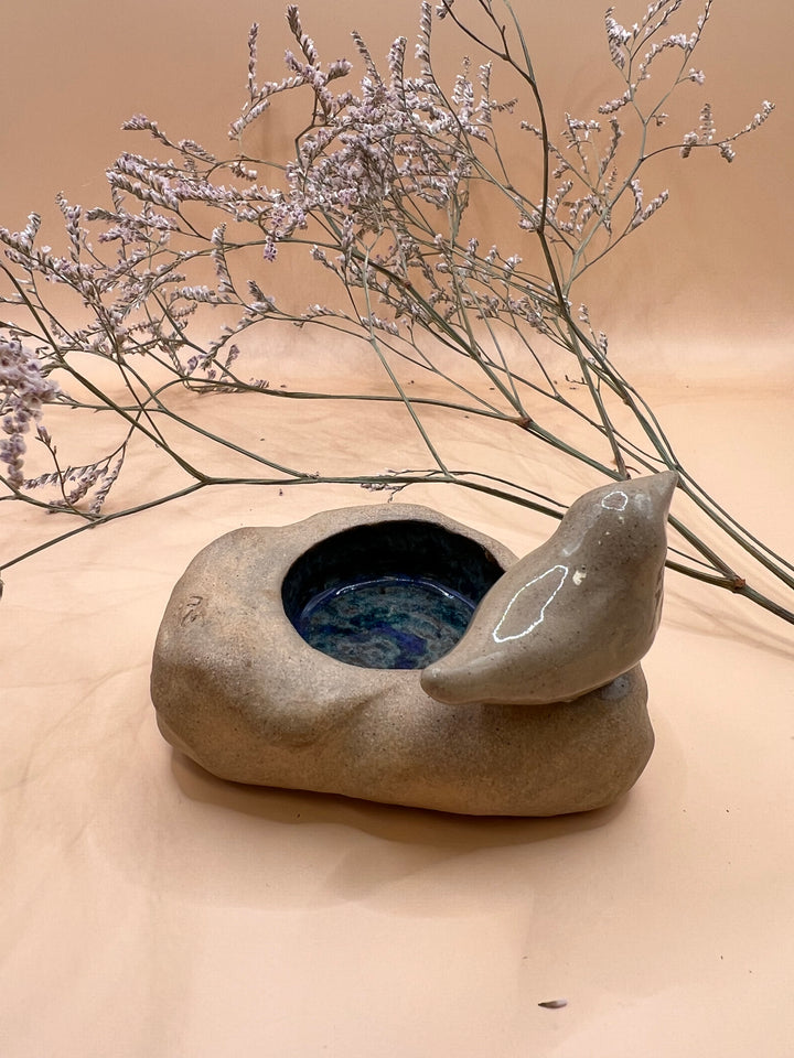 Bird love handcrafted ceramic candle Jewelry display display size 10x7x6 cm