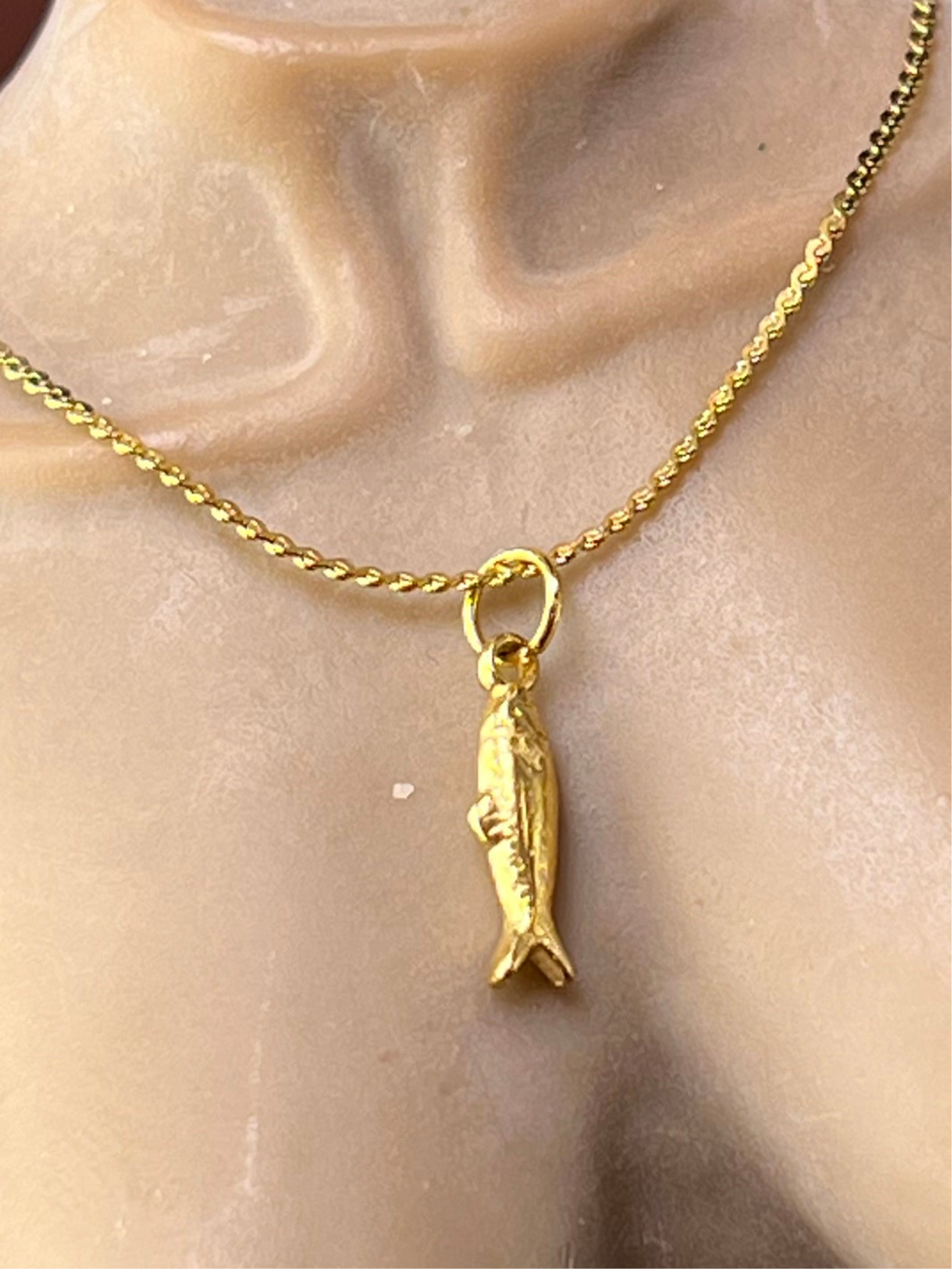 Mini Sardine Charm Necklace – Gold Filled Stainless Steel