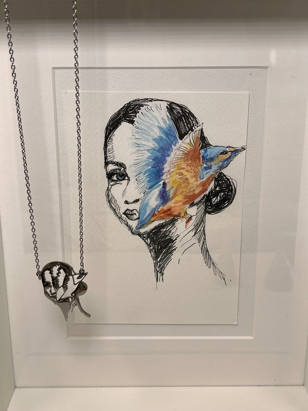 Maral original Drawing Necklace Woman vulnerable collection