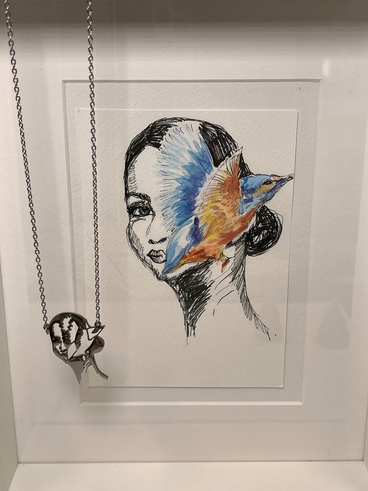 Maral original Drawing Necklace Woman vulnerable collection