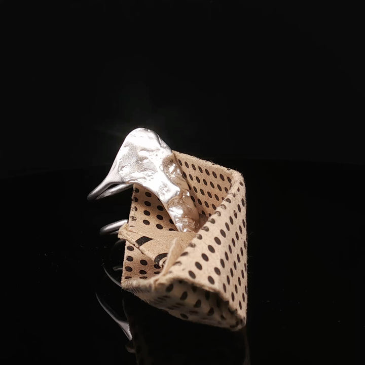 Abstract Face Ring – Handmade 925 Silver Adjustable Art Ring | One-of-a-Kind Sculptural Jewelry