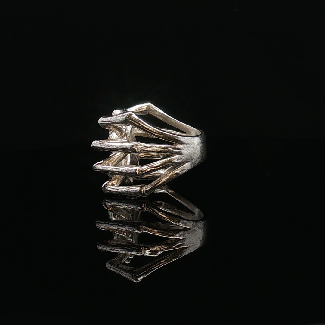 Scandinavian Spider Ring – Contemporary Sterling Silver Art Jewelry