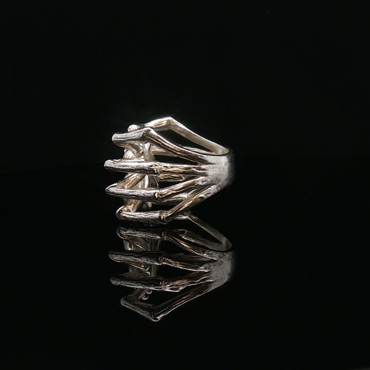 Scandinavian Spider Ring – Contemporary Sterling Silver Art Jewelry