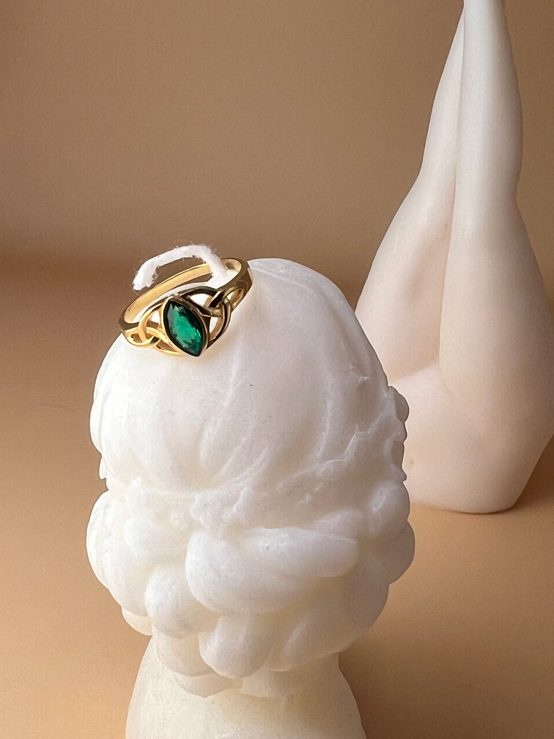 Emerald Whisper – Gold-Plated Silver Engagement Ring