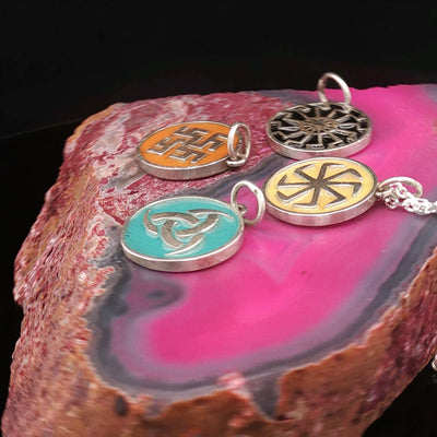 Viking Rune Minakari Charm Pendants – 925 Silver, Handmade Limited Edition