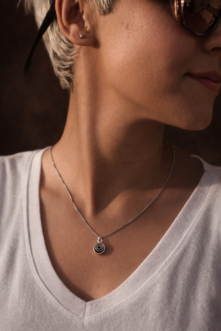Spiral of Becoming — Handcrafted Sterling Silver Pendant | Iranian Artisan Jewelry