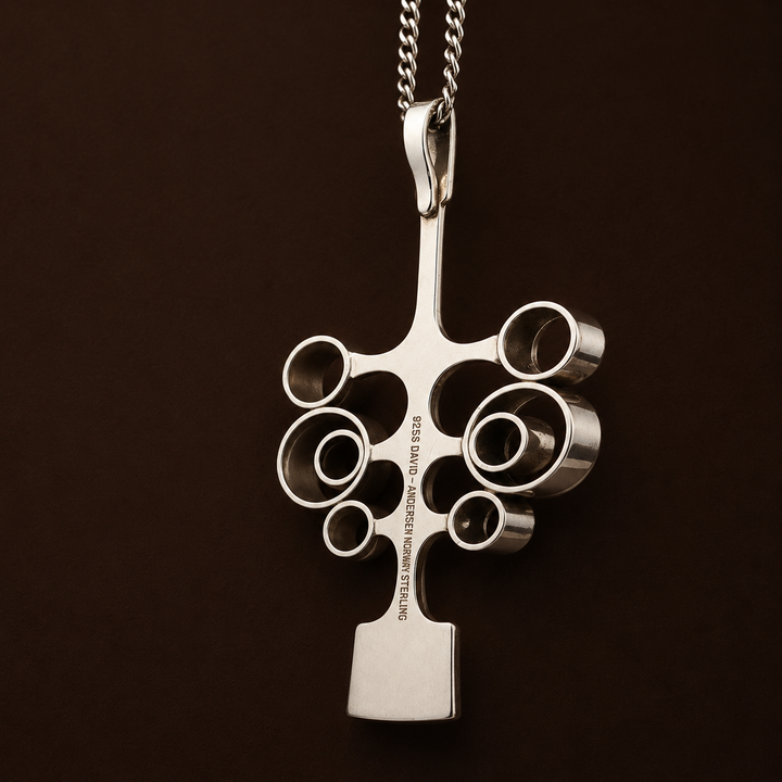 Authentic David Andersen Mjölnir (Thor’s Hammer) Pendant | 925 Sterling Silver | Rare Norwegian Viking Design