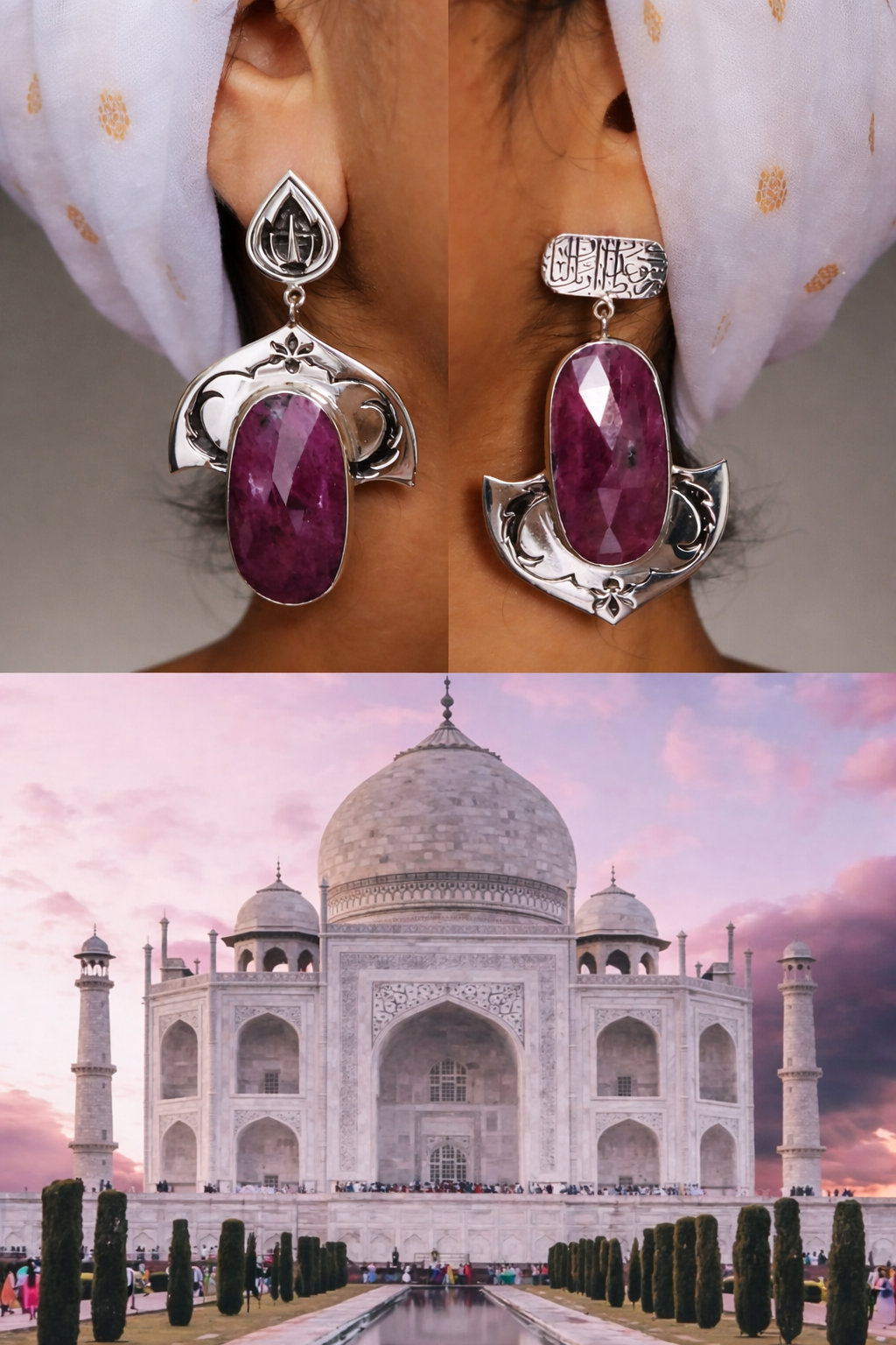 Taj Mahal Sunrise Earrings | Premium Collection | Certificate of authenticity