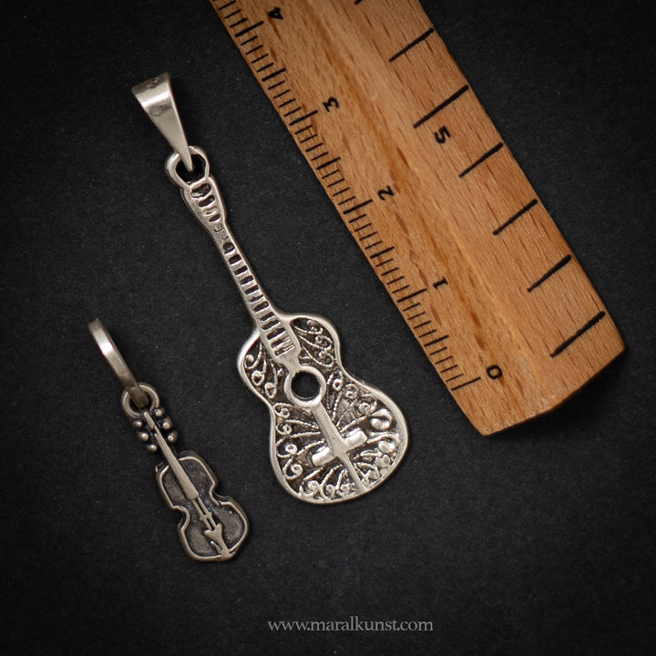 Mexican 925 silver guitar pendant