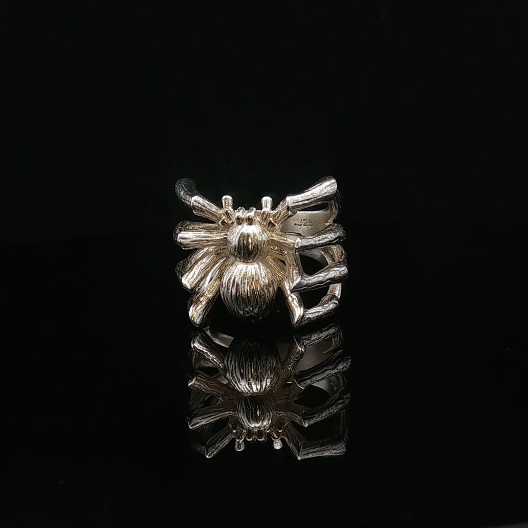 Scandinavian Spider Ring – Contemporary Sterling Silver Art Jewelry