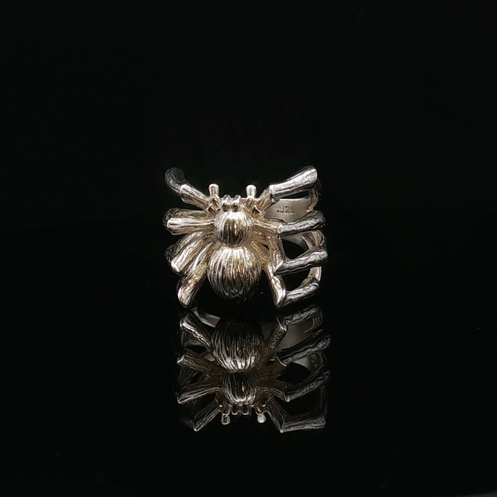 Scandinavian Spider Ring – Contemporary Sterling Silver Art Jewelry