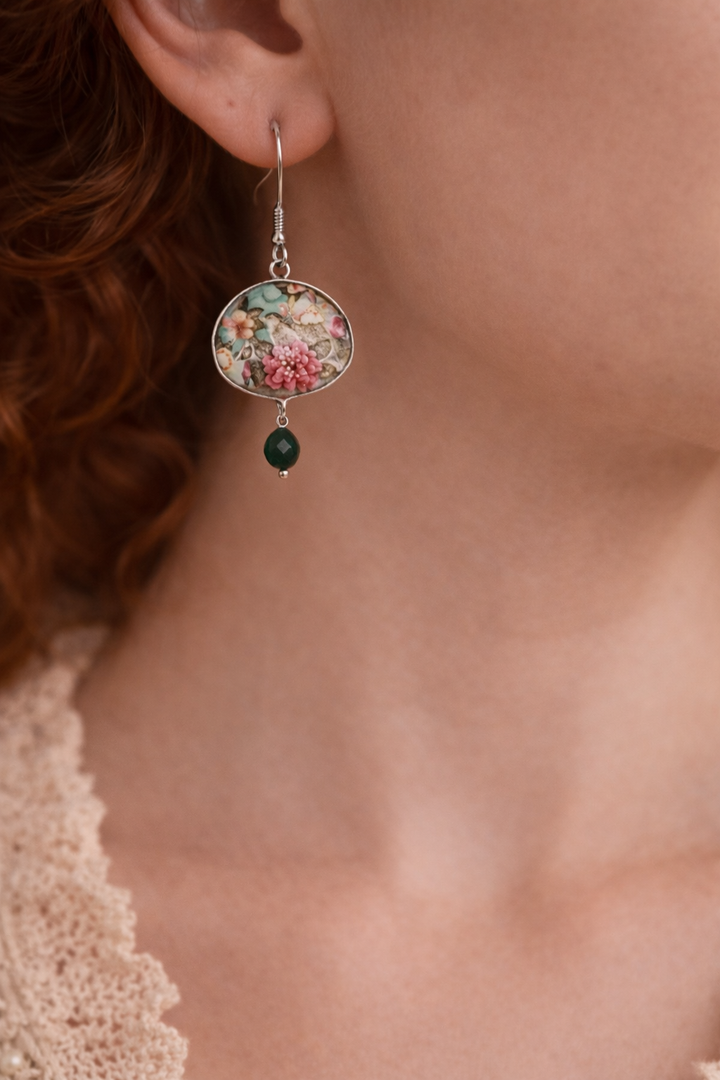 Whispers Beneath the Blossoms| Handmade Iranian earring & necklace
