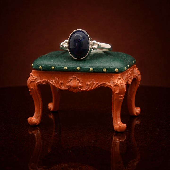 Blue Sapphire Ring – Sterling Silver 925 Handmade | Bohemian Gemstone Ring