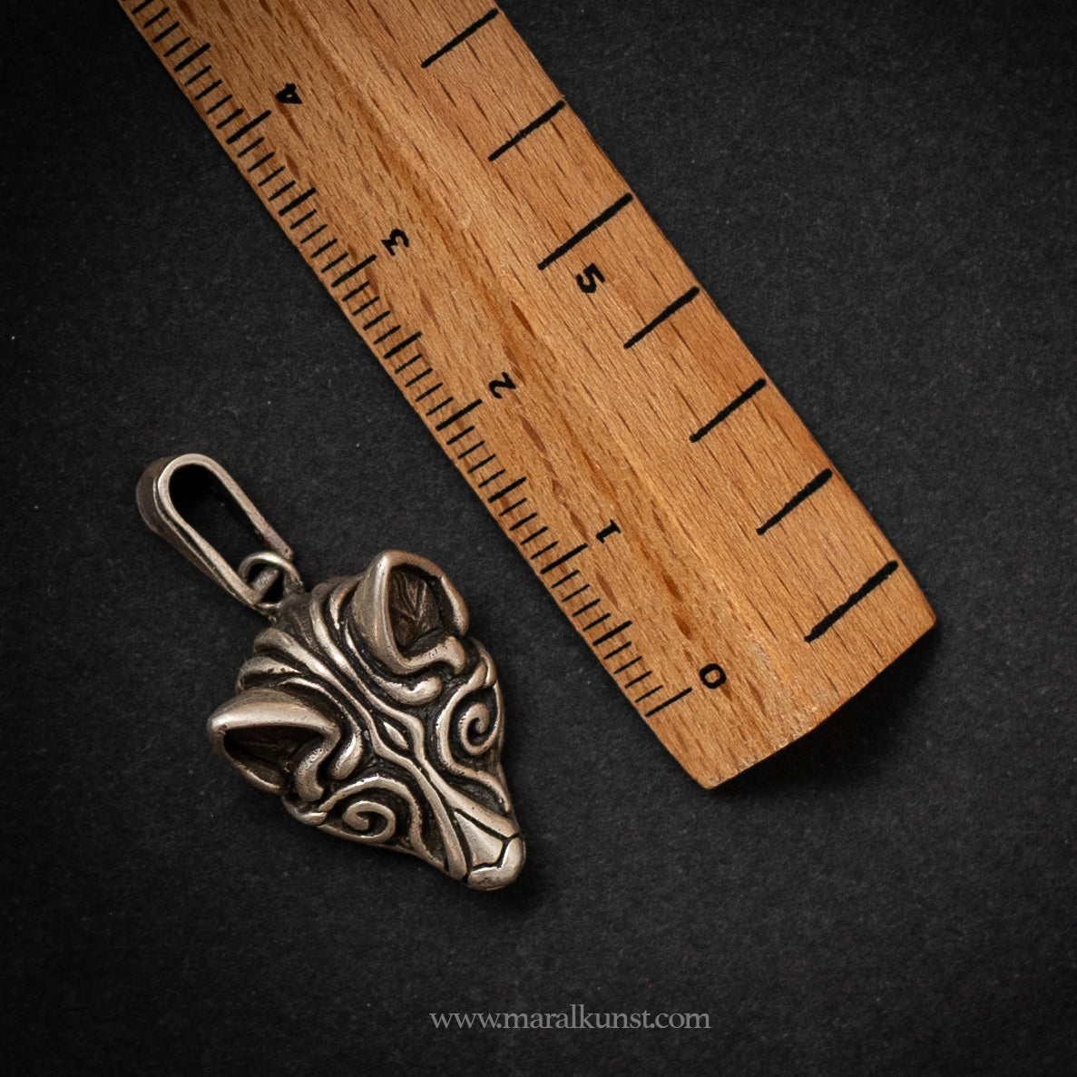 Mexican wolf silver pendant