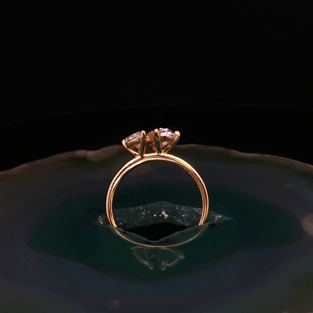 Twin Pear Moissanite Ring – Custom Engagement & Wedding Ring | Gold, Silver & Lab grown Diamond  & Gemstone