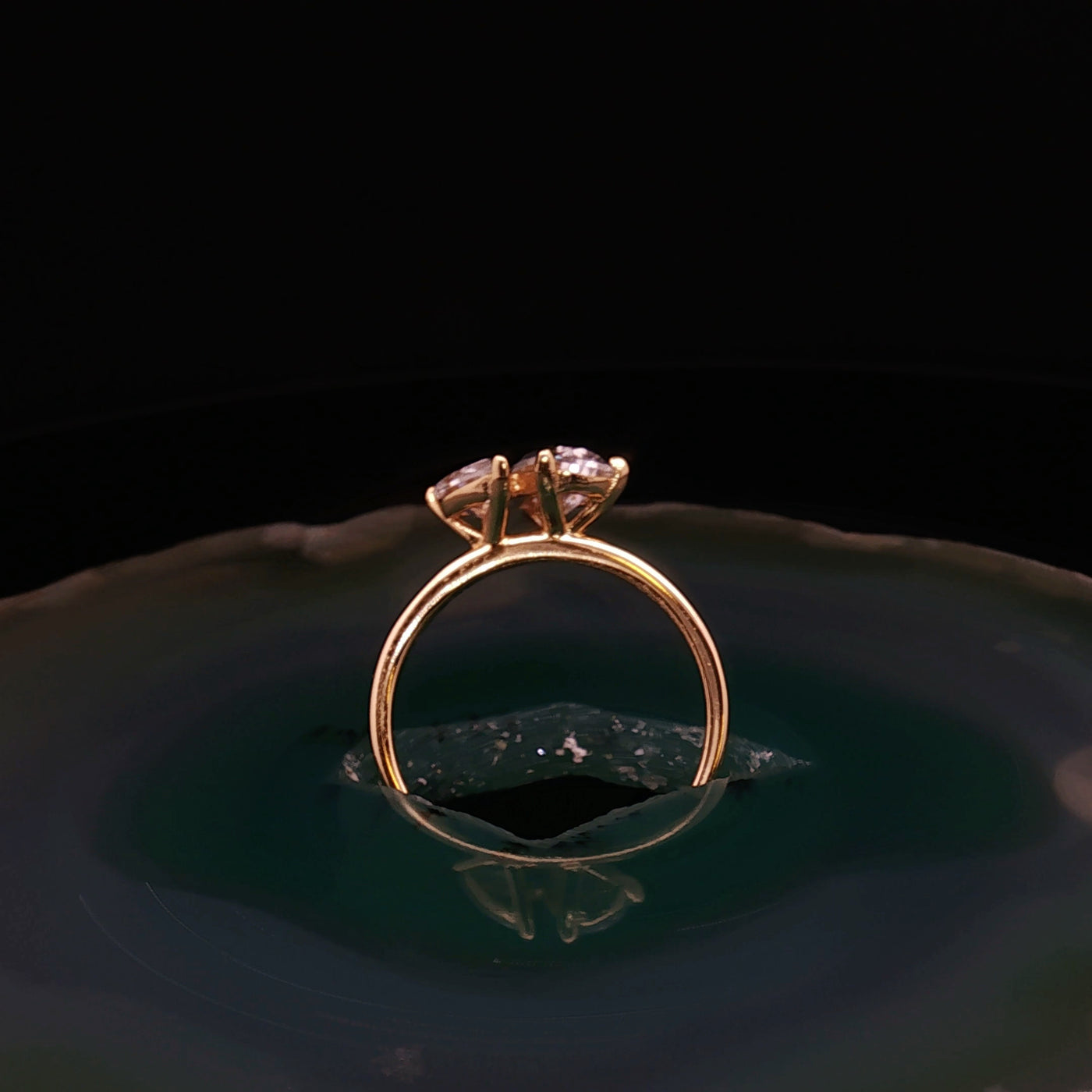 Twin Pear Moissanite Ring – Custom Engagement & Wedding Ring | Gold, Silver & Lab grown Diamond  & Gemstone