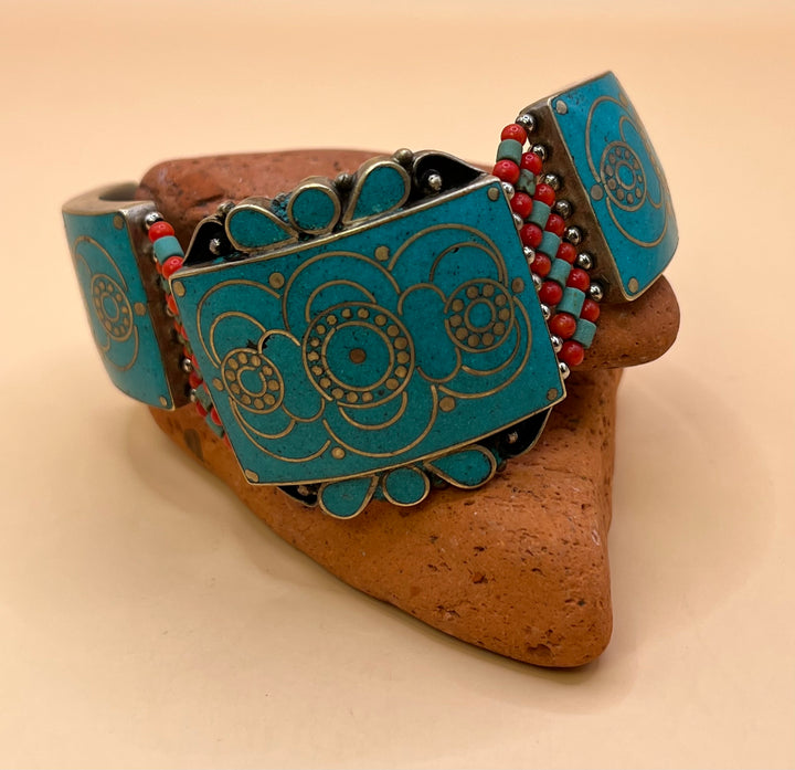 “Spirit of Heritage” – Indian Handmade Statement Bracelet 19cm length 4cm width