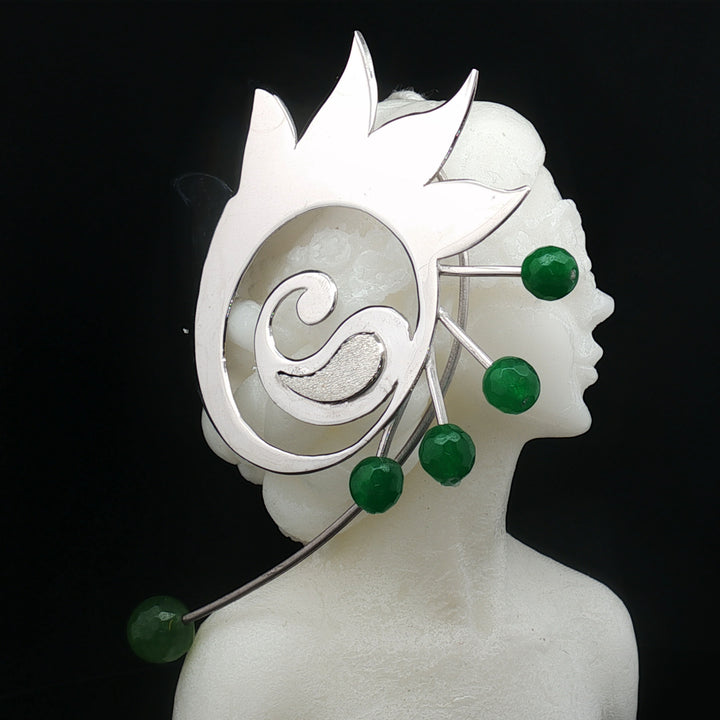 Shoaleh Jadeite Flame Earring – Avant-Garde Art Jewelry | Museum-Quality Fine Jewelry | Maralkunst Curation