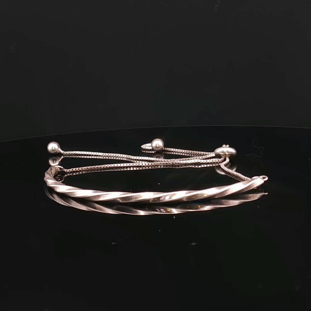 Nordic Flow — Handcrafted Sterling Silver Adjustable Bracelet