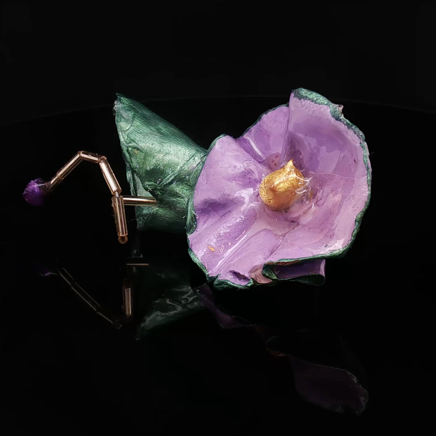 Violet Whisper– Papier-Mâché Earrings | Recycled Paper Wearable Art