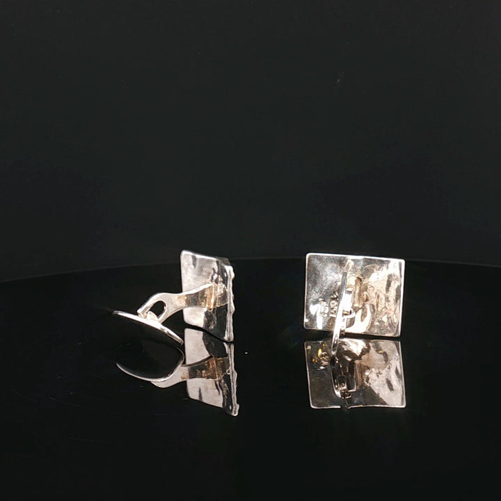 “Nordic Contrast” — Handcrafted Sterling Silver Cufflinks