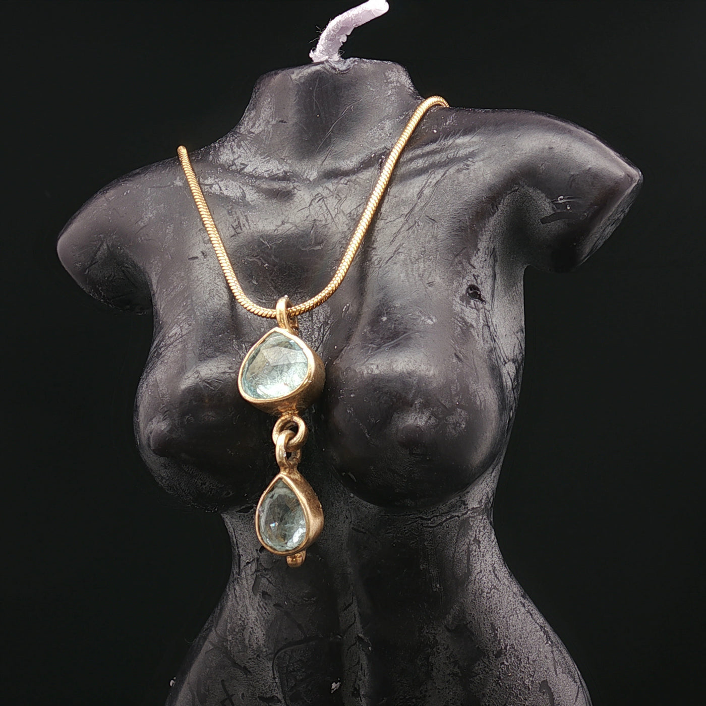 Aqua Duet – Italian Double Aquamarine Pendant