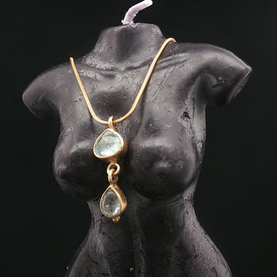 Aqua Duet – Italian Double Aquamarine Pendant