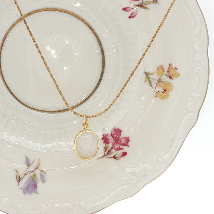 Nordic Moon – Handmade Moonstone Necklace in 18K Gold-Plated 925 Silver