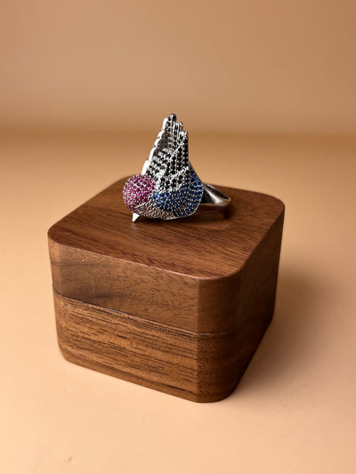 Whisperbird – Silver-Plated Zirconia Ring