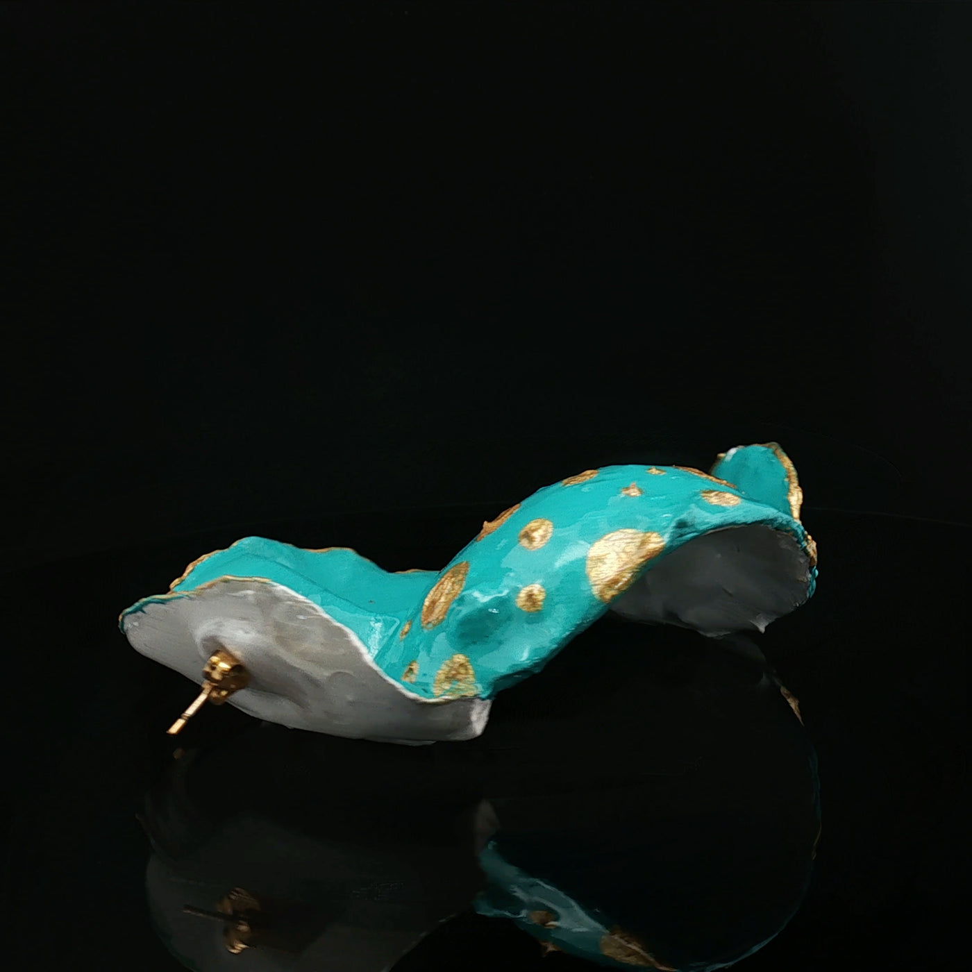 Blue Whisper– Papier-Mâché Statement Earrings | Sustainable Wearable Art