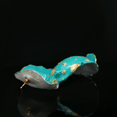 Blue Whisper– Papier-Mâché Statement Earrings | Sustainable Wearable Art