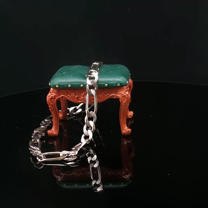 Sterling Silver Figaro Bracelet – Italian 925 Silver Chain Bracelet 5mm