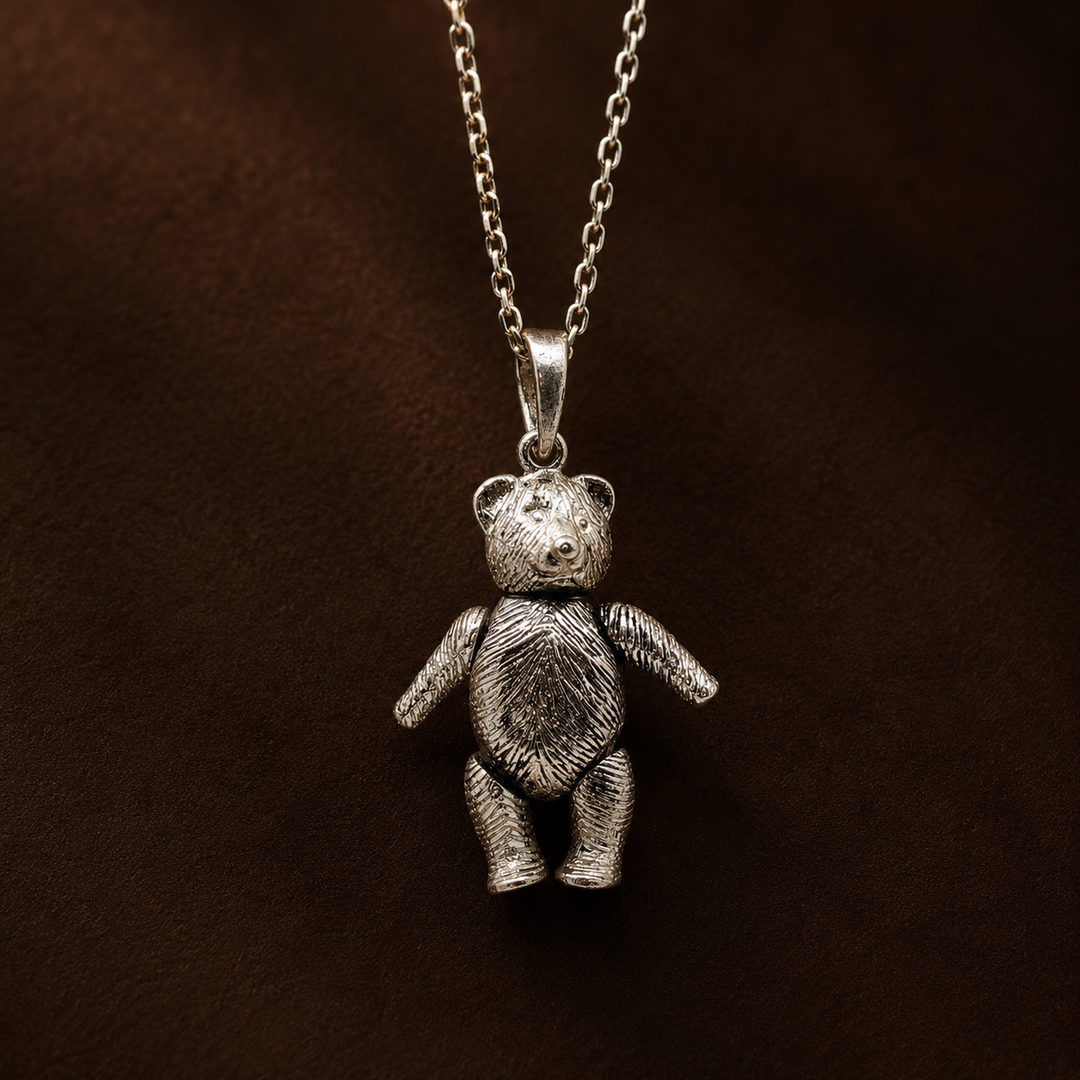 Norwegian Bear Necklace | 925 Sterling Silver Pendant | Scandinavian Design | Norway Souvenir Gift