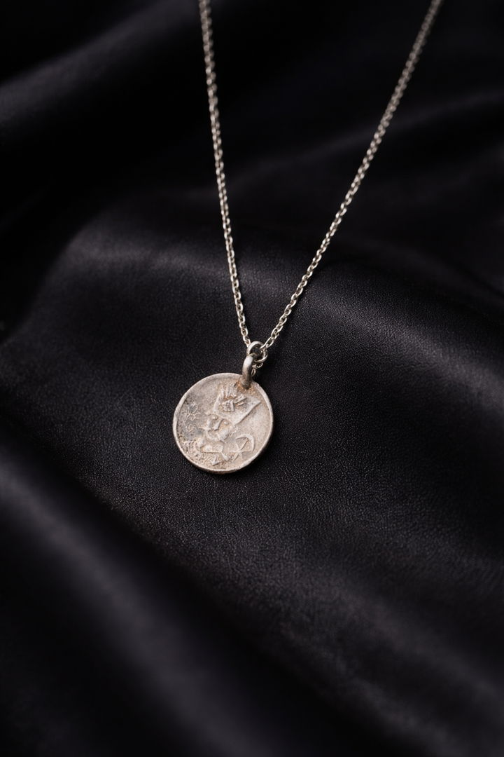 Ottoman Crescent Coin Necklace – Sterling Silver Vintage Pendant