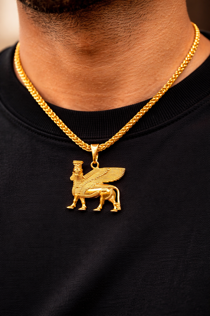 Lamassu Guardian Pendant – Ancient Mesopotamian Power| Stainlesssteel