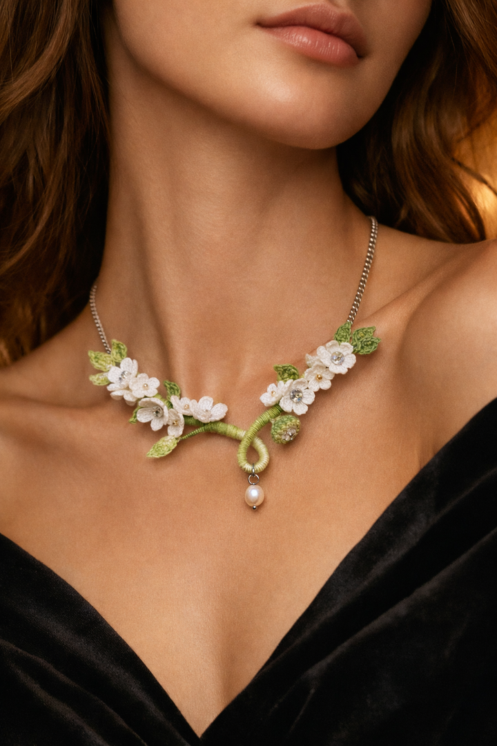 Handwoven Cotton Thread Necklace with Cultured Pearl & Miyuki Beads
Handmade by Iranian Creator & Fashion Designer