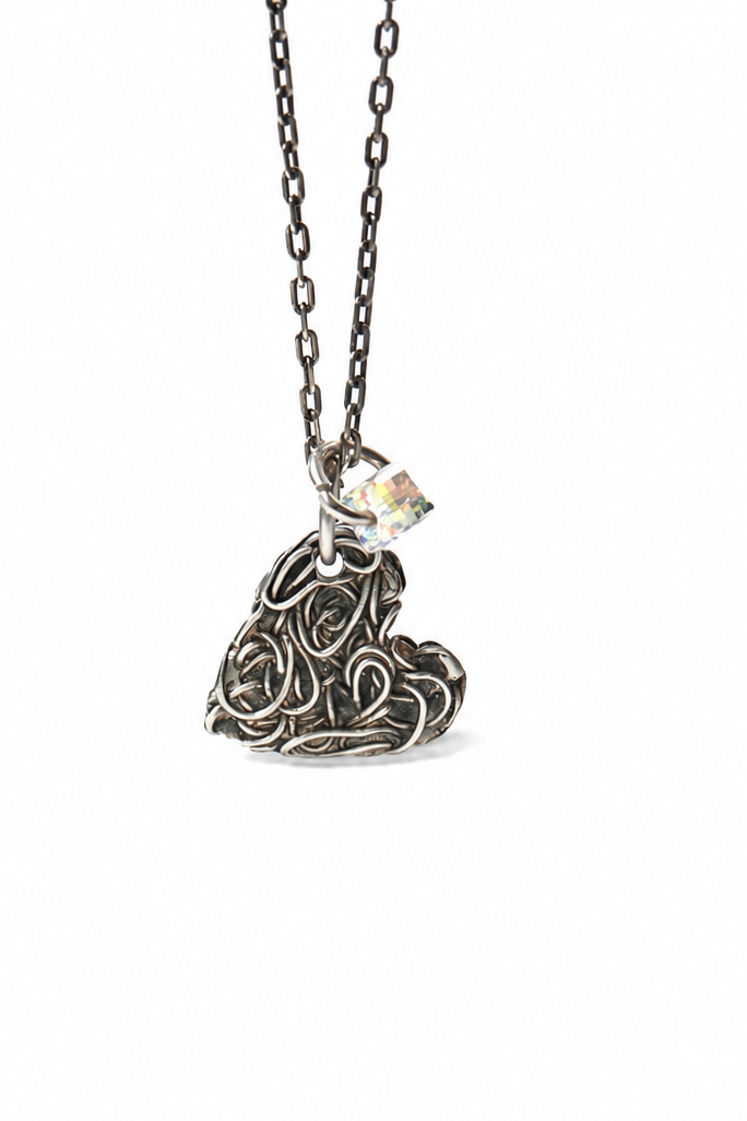 Impulsos Necklace – Latidos Collection | Contemporary Sterling Silver Art Necklace