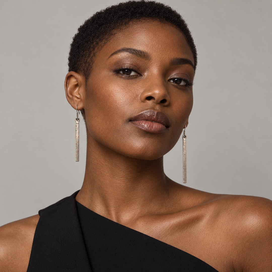 Parallel Paths – Asymmetrical Silver Bar Earrings